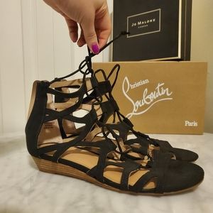 Crown Vintage Strappy Sandals - Size 8 - Black Tan